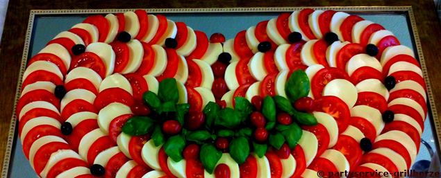Hochzeit Catering, Tomaten-Mozzarella Platte