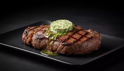 Argentinisches Rib-Eye-Steak mit Kräuterbutter