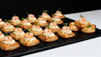 Blätterteig Häppchen mit Garnelen