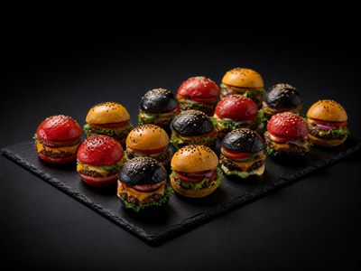 Bunte Mini-Burger mit Beyond Fleisch