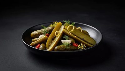 Frisch eingelegte Gurken mit Dill