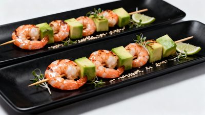Garnelenspieße mit Avocado