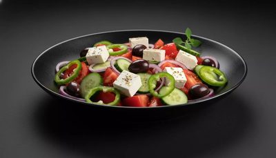 Griechischer Salat mit Oliven und Fetakäse