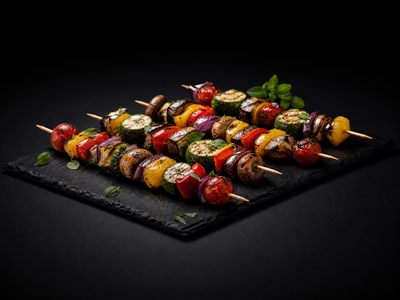 Grillgemüse am Spieß
