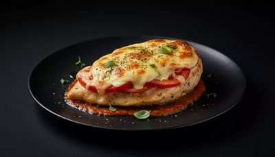 Hähnchenbrust mit Tomaten und Käse überbacken