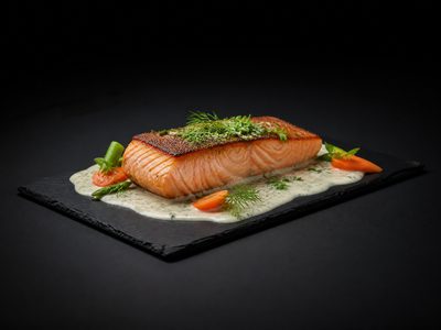 Lachsfilet mit Kraüter-Sauce