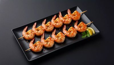 Pikant marinierte Gambas-Spieße