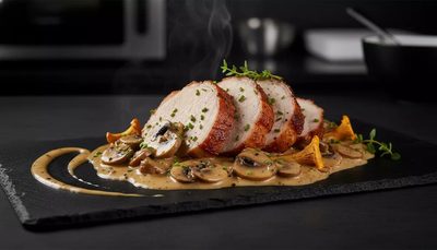 Schweinebraten mit Champignonsauce